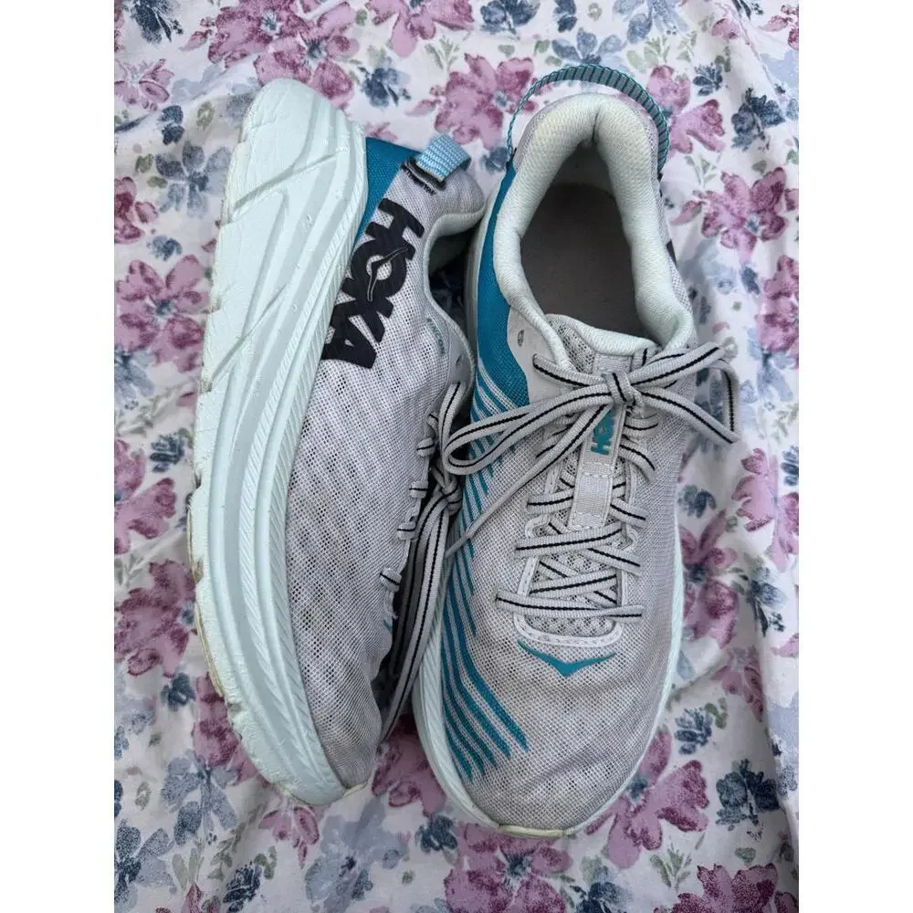 Hoka Women's Gray and Blue Running Shoes - Picture 2 of 4